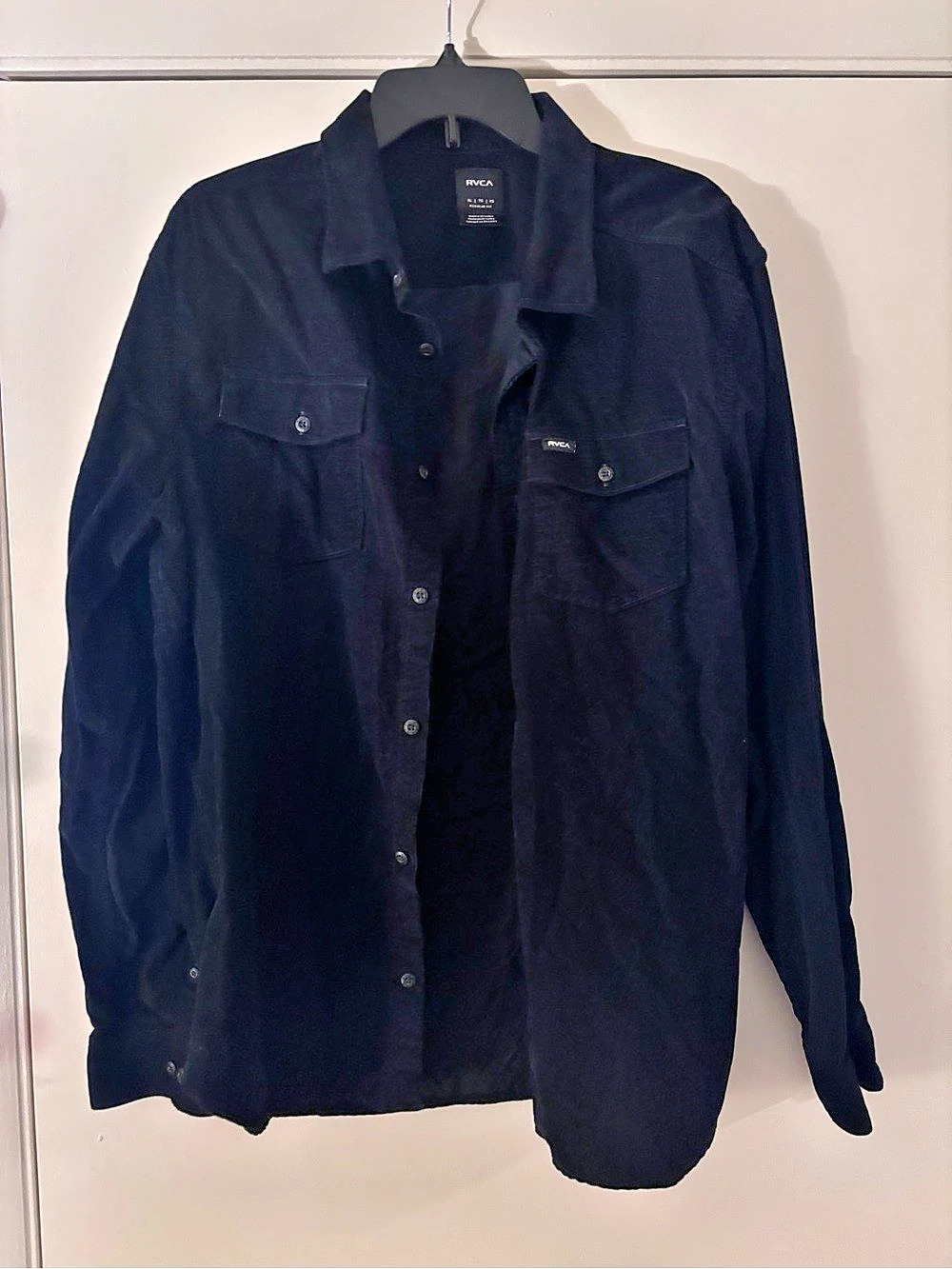 RVCA Freeman Corduroy Long Sleeve Shirt Men's Black XL